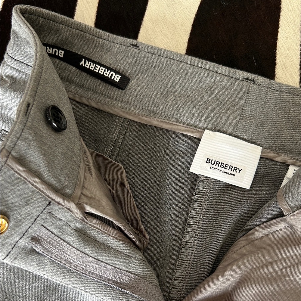 Burberry Gray Tailored Stretch Waistband Pants Equestrian ridingpants US 2 - Picture 2 of 16